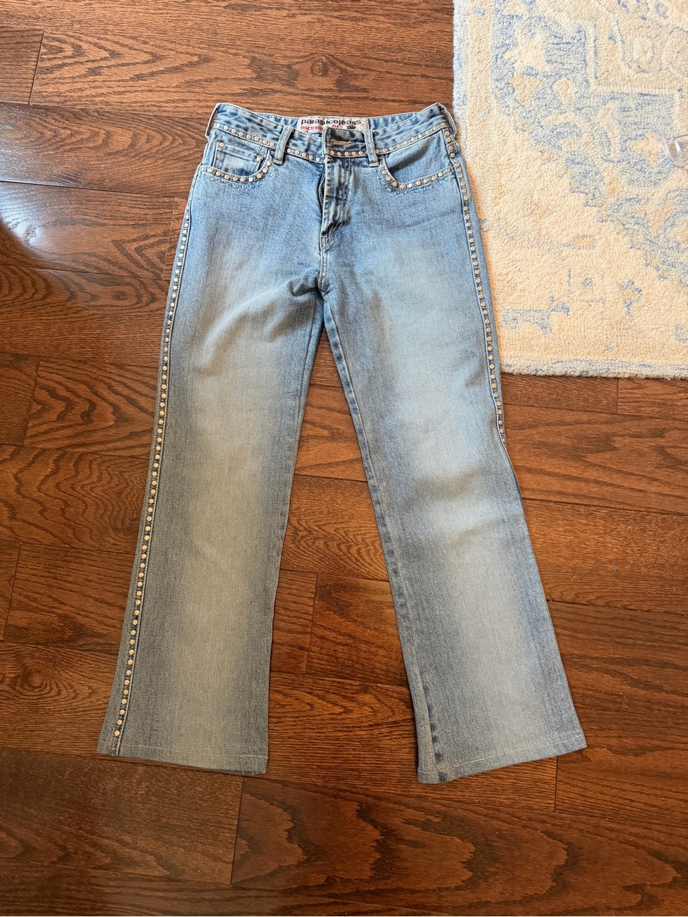 Parasuco Light Blue Flared Jeans with Side Studs